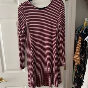 Burgundy Striped Dress